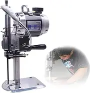 Electric Vertical Cloth Cutting Machine, 6/8/10 Inch Straight Knife Fabric Cloth Cutting Machine with LED Light Automatic Sharpening Blade, Cloth Cutter for Fabric Clothing Leather Paper