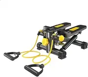 Mini Stepper Height-Adjustable Rotating Machine, Ladder Exercise Equipment, with LCD Display and Resistance Band