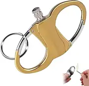 Metal Keychain Lighter, Outdoor Portable Metal Keychain Lighter, Mini Waterproof Lighters for Outdoor Car and Home (Gold)