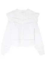Skall Studio Courtesy Ruffled Cotton Blouse - White - 36 (UK8 / S) 36 (UK8 / S)