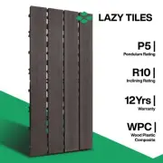 x5 WPC Wood Decking Tile - Indoor & Outdoor Interlocking Flooring Tile 600x300