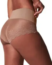 SPANX #0515 SMOOTH UNDIE-TECTABLE LACE HI-HIPSTER SHAPEWEAR PANTY, SAMLL, GREY