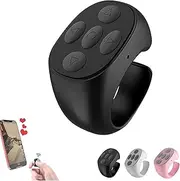 Fingertip Wireless Blue-Tooth Remote Control,Bluetooth Finger Ring Page Turning Remote Control,Scrolling Ring for iPhone,TIK-Tok Wireless Finger Scroller,Camera Remote Shutter for Phone (Black)