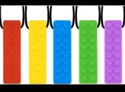 Brand New Sensory Chew Teether Necklace Chewellery 5 Pack Brick Style