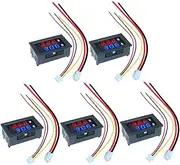 HEALEEP 5Pcs Digital Voltmeter Ammeter Panel Gauge for Car Motorcycle Electric Vehicle Voltage Tester with LCD Display Easy Connection for Battery