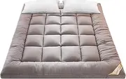 Mattress Topper with Soft Filling - Tatami Mats Made of Down Velvet, Breathable and Comfortable Mattress Topper | Relieve the Body, Non-Slip Straps, Soft Pillow for Single