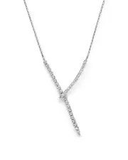 Diamond Y Necklace in 14K White Gold, 1.45 ct. t. w.