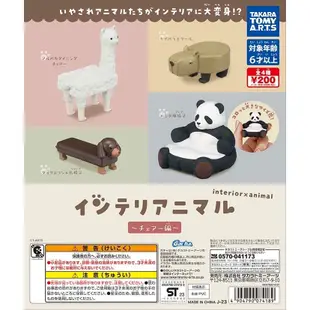 ｜M.aki日本商鋪｜現貨 TAKARA TOMY 熊貓之穴 居家動物擺飾 椅子篇 扭蛋 整套4款 熊貓 羊駝