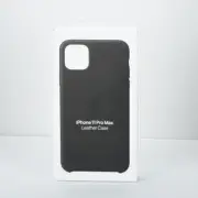 Original Apple Leather Snap Case Cover Skin For iPhone 11 Pro Max - Black