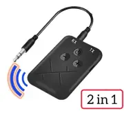 Bluetooth 5.0 Transmitter Receiver Transmitter 2in1 Aux Audio Adapter Headphones