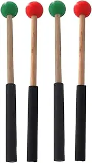 Sosoport 2Pairs Marimba Mallets with Handles Durable Tongue Drum Sticks for Beginners Smooth Surface Percussion Drumsticks for Music Enthusiasts
