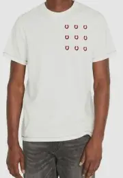 $69 Buffalo David Bitton Men's White Graphic Short-Sleeve Crew-Neck T-Shirt L