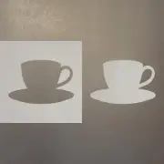 Coffee Cup 2 Plastic Mylar Stencil Airbrush Painting Art Supplies