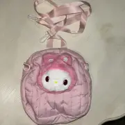 Hello Kitty Girls Plush Puffer Bag with Adjustable Strap Pink - Cute Gift