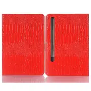 For Samsung Galaxy Tab S9+ Leather Case Stand Wallet Tablet Cover Crocodile Texture