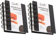COHEALI 2pcs Sketch Book Adult Mini Spiral Drawing Water Painting Watercolor Workbook Thick Notebook Sketchbooks Watercolors Art Pads Water Color Sketchbook Small Watercolor Pad Paper