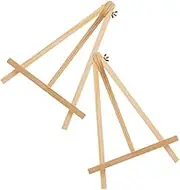 Beatifufu 2Pcs Wooden Easel Stand for Displaying Artworks Photos and Collectibles Tripod Tabletop Holder for Home Office Weddings and Parties Durable Vertical Support for Adults