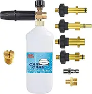 BEARFORCE Pressure Washer Foam Cannon with 6 Adapters & 1.10mm 1.25mm Tips, Adjustable Snow Foam Lance Soap Gun for Power Washer 800~4000 PSI