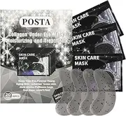 POSTA 20Pairs/40Pcs Collagen Eye Mask, Glitter Under Eye Patches for Dark Circles and Puffiness, Hydrating Eye Skincare Reduce Wrinkles and Fine Lines, Eye Gels Pads for Women and Men