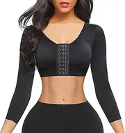[Parlberd] Women's Arm Shaper Tops Arm Lift Slimmer Compression Sleeves Support Garment Post Surgical Corrector, Slimming Arm Front Closure Shapewear Bra