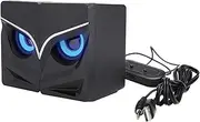 USB Computer Speakers, Desktop Mini USB 2.1 Subwoofer Upgrade Laptop PC Phone Speaker with Cold Blue Light
