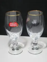 2 Stella Artois Chalice 33CL Glasses Beer Pub Bar stemware Pint glass 11.2oz New