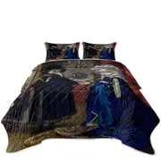 Painted Fantasy Art Alice in a Van Eyck Portrait Coverlet