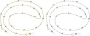 [uxcell] Eye Glasses Holders Around Neck, Silver, Gold Metal Bead Eyeglasses Strap Fashion Stylish Beaded Lanyard Glasses Chain for Women Sunglasses Old Lady Glass, 1 Pcs
