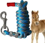 Braided Dog Leashes Horse Leashes | Heavy-Duty, 2M Length, Alloy Hook for Livestock, Ponies (Blue-Gray)