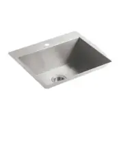 Kohler K-3822-1-NA Vault 25" Top / Under-Mount Kitchen Sink - Stainless Steel