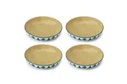 4PK Mikasa Leafy Pattern Ceramic Bowl Salad Serving Round Dinnerware 21cm Green