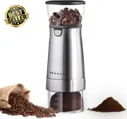 Portable Electric Burr Coffee Grinder,Stainless Steel,Adjustable w/ 5 Grind Sett