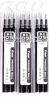 Pilot Frixion Gel Ink Pen Refill 05 Black(LFBKRF30EF3B) 0.5mm 3 Refills X 3 Pack/total 9 Refills (Japan Import) [Komainu-Dou Original Package]