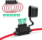 ZKFAR Pack-10 Car Fuse Holder Kit, 12AWG Waterproof Fuse Box with Blade Fuse, Durable Automobile Accessories, Universal for Most Cars, Trucks and Vans (Black)