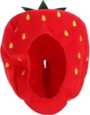 Adorable Strawberry Headgear Fun Fruit Hat for Parties Unique Performance Prop Comfortable Strawberry Costume Accessory Quirky Decorative Hat for Festive Occasions