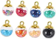 COHEALI Shiny Glass Ball Ornaments Sequins 30pcs Jewelry Making Supplies DIY Craft Decor