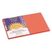 SunWorks Construction Paper, 58 lbs., 12 x 18, Orange, 50 Sheets/Pack