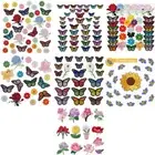 Set Embroidered Sew Applique Floral Butterfly Iron on Patches for Clothing