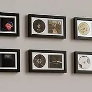 7.7"x14.4" White CD Display Frame for CD Cases and Discs, Wooden Frame with White Flocked Fabric,Record Album Display Wall Mount, Home Decor, Music Picture Frame, Signed CD Display Frame Case