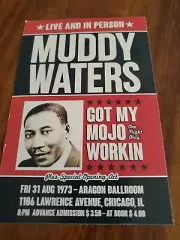 MUDDY WATERS 1973 CONCERT postcard repro