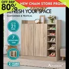 ALFORDSON Shoe Cabinet Storage Rack Drawer Organiser Shelf 21 Pairs Wooden