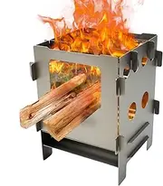 Wood Burning Camping Stove | Folding Wood Stove | Outdoor Cooking Tool, Compact Burner For Hiking Backpacking Picnic Travel Barbecue