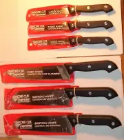 6 PIECE DIAMOND CUT SUPREME KNIFE SET CHEF SANTOKU STEAK "NEVER NEEDS SHARPENED"