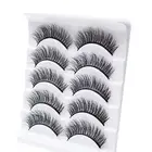 5 Pairs Eyelashes Reusable Stick Firmly 3d Mink Lashes Curling Fake Eye Lashes
