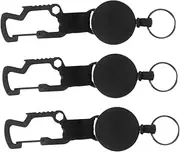 DOITOOL 3Pcs Portable Lost Carabiner Keychains Lightweight Retractable for Outdoor Activities Easy to Carry Store for Camping Hiking Fishing