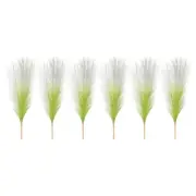 6 Pcs 17 Inch Faux Pampas Grass Artificial Boho Decor Gradient Light Green