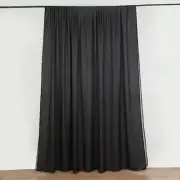 BLACK 10 ft x 10 ft Polyester Sheer Chiffon Dual Layer CURTAIN Rod Pockets Party