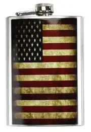 American Flag Flask - Silver (8oz)