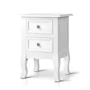 French Provincial Bedside Table White