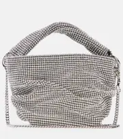[Jimmy Choo] Jimmy Choo Bonny crystal mesh and satin tote One Size silver
